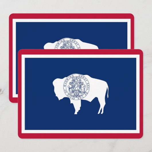 Patriottische uitnodigingen met Wyoming Flag (Voorkant / Achterkant)
