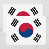 Patriottische uitnodigingen met Zuid-Koreaanse vla (Voorkant / Achterkant)