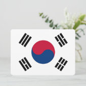 Patriottische uitnodigingen met Zuid-Koreaanse vla (Staand voorkant)