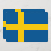 Patriottische uitnodigingen met Zweden Vlag (Voorkant / Achterkant)
