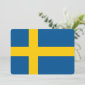 Patriottische uitnodigingen met Zweden Vlag (Staand voorkant)