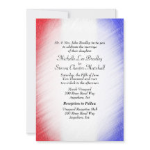 Patriottische uitnodigingen tot bruiloft met strep