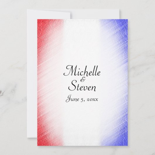 Patriottische uitnodigingen tot bruiloft met strep (Achterkant)