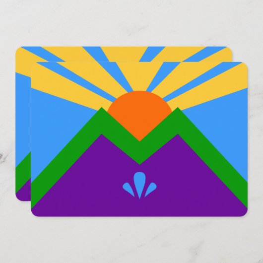 Patriottische uitnodigingen, Vlag van Manitou Spri Kaart (Voorkant / Achterkant)