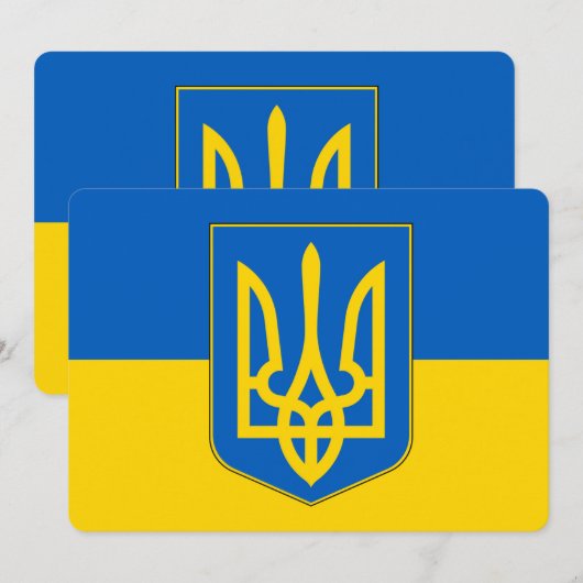 Patriottische uitnodigingen voor de Oekraïense vla (Voorkant / Achterkant)