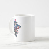 Patriottische Uncle Sam Hockey speler 4 juli Manne Koffiemok (Voorkant links)