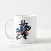 Patriottische Uncle Sam Hockey speler 4 juli Manne Koffiemok (Links)
