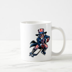 Patriottische Uncle Sam Hockey speler 4 juli Manne Koffiemok