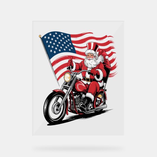 Patriottische Uncle Sam Motorcycle Acryl Bord (Voorkant)