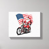 Patriottische Uncle Sam Motorcycle Canvas Afdruk (Voorkant)