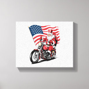 Patriottische Uncle Sam Motorcycle Canvas Afdruk