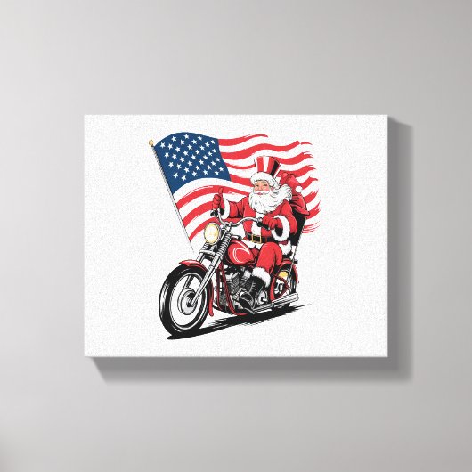Patriottische Uncle Sam Motorcycle Canvas Afdruk (Voorkant)