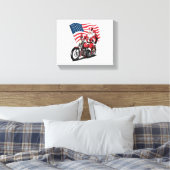 Patriottische Uncle Sam Motorcycle Canvas Afdruk (Insitu (Slaapkamer))