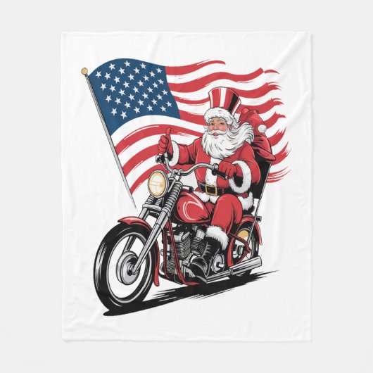 Patriottische Uncle Sam Motorcycle Fleece Deken (Voorkant)