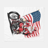 Patriottische Uncle Sam Motorcycle Fleece Deken (Voorkant (Horizontaal))