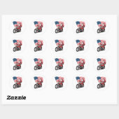 Patriottische Uncle Sam Motorcycle Ronde Sticker (Vel)