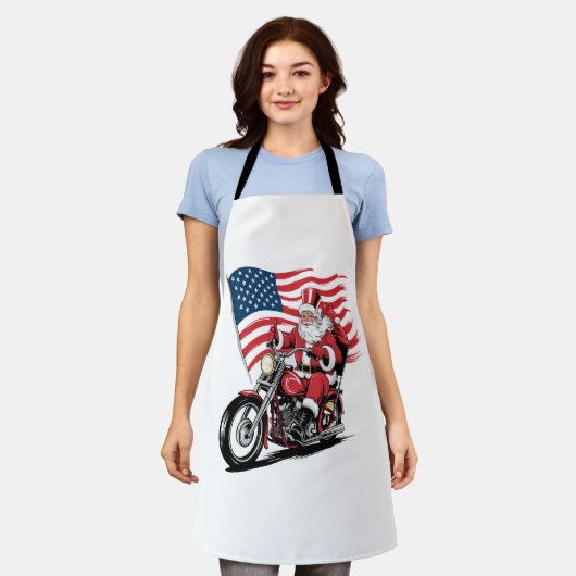 Patriottische Uncle Sam Motorcycle Schort (Gedragen)