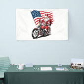 Patriottische Uncle Sam Motorcycle Spandoek (Beurs)