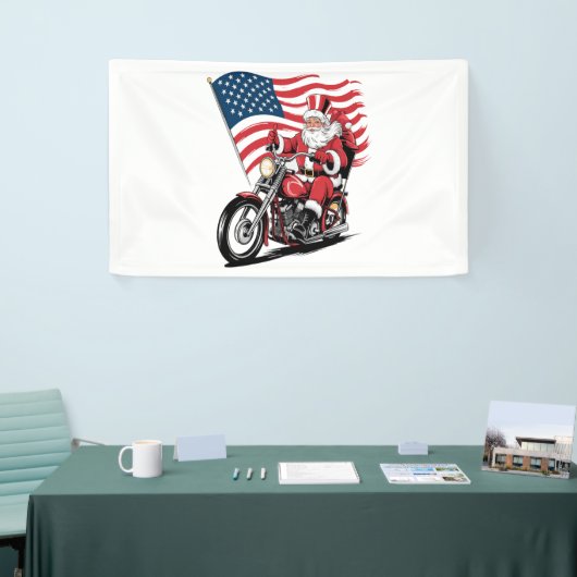 Patriottische Uncle Sam Motorcycle Spandoek (Beurs)