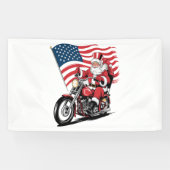 Patriottische Uncle Sam Motorcycle Spandoek (Horizontaal)