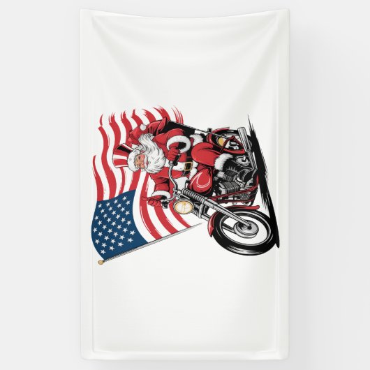 Patriottische Uncle Sam Motorcycle Spandoek (Verticaal)