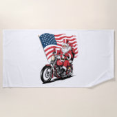 Patriottische Uncle Sam Motorcycle Strandlaken (Voorkant)