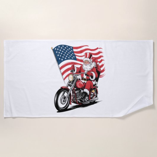 Patriottische Uncle Sam Motorcycle Strandlaken (Voorkant)