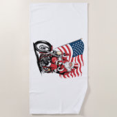 Patriottische Uncle Sam Motorcycle Strandlaken (Voorkant)