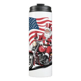 Patriottische Uncle Sam Motorcycle Thermosbeker