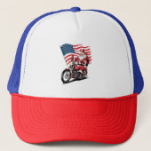 Patriottische Uncle Sam Motorcycle Trucker Pet (Voorkant)