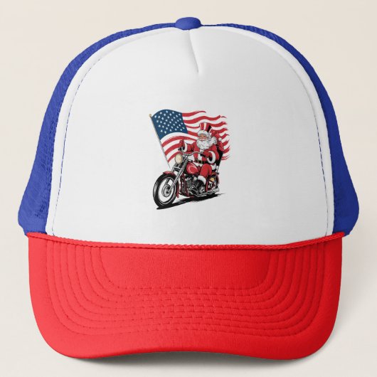 Patriottische Uncle Sam Motorcycle Trucker Pet (Voorkant)
