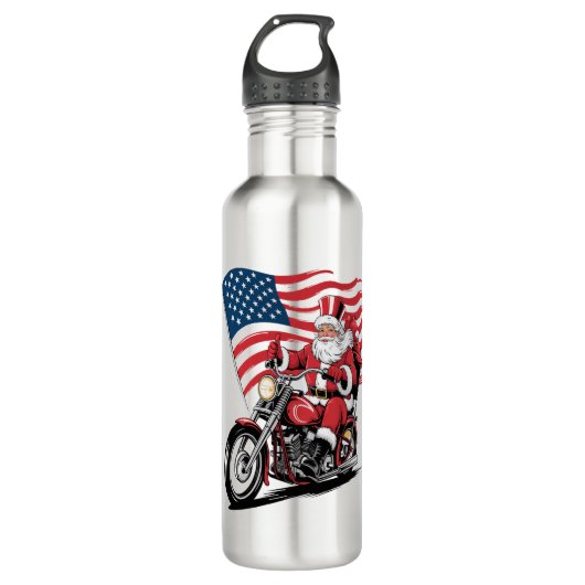 Patriottische Uncle Sam Motorcycle Waterfles (Voorkant)