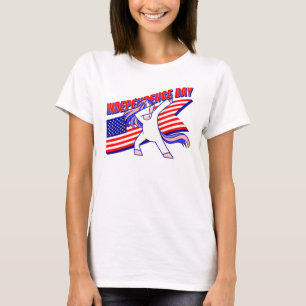 patriottische unicorn - amerikaanse onafhankelijkh t-shirt