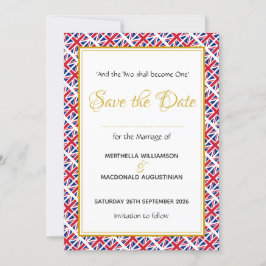 Patriottische UNIE JACK Christelijke bruiloft Save The Date