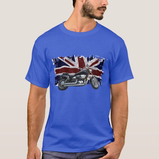 Patriottische Uniefaciliteit, vlag van de VK, moto T-shirt (Voorkant)
