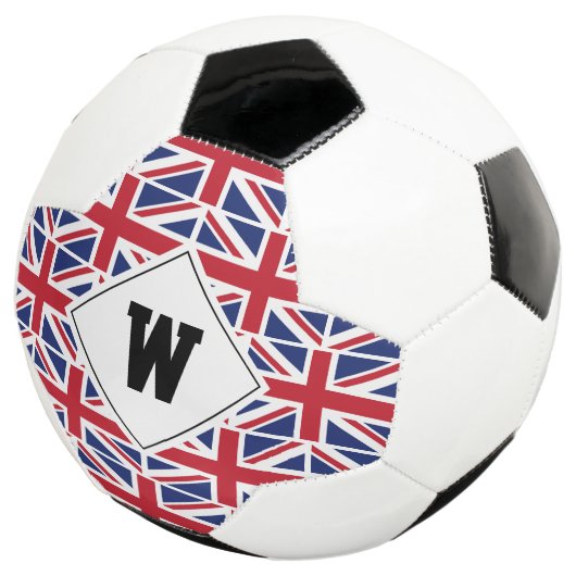 Patriottische UNION JACK GB Monogram Voetbal (Drie kwart)