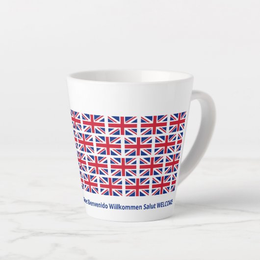 Patriottische Union Jack UK vlag gastvrijheid Latte Mok (Rechterhoek)
