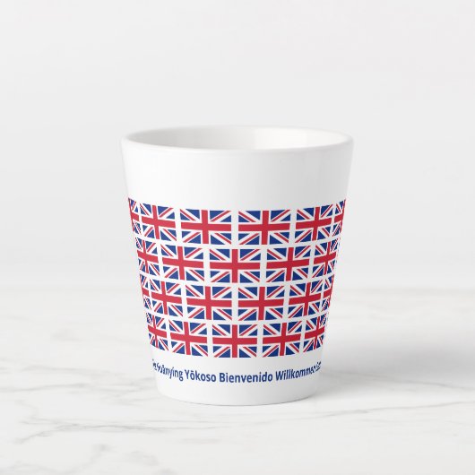 Patriottische Union Jack UK vlag gastvrijheid Latte Mok (Voorkant)