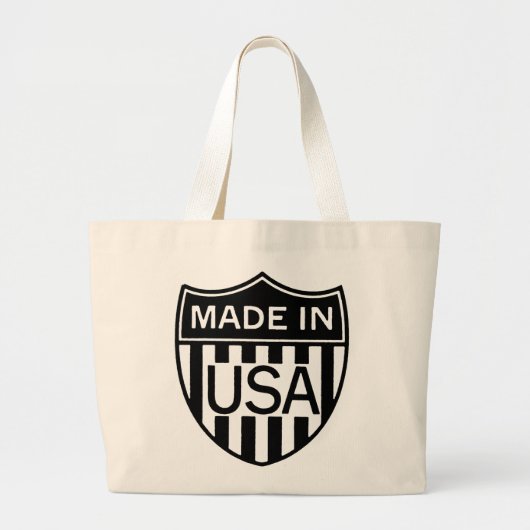 Patriottische  Union Made in America Totebag Grote Tote Bag (Voorkant)
