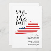 Patriottische US-staat Kentucky Destination Huweli Save The Date (Voorkant / Achterkant)