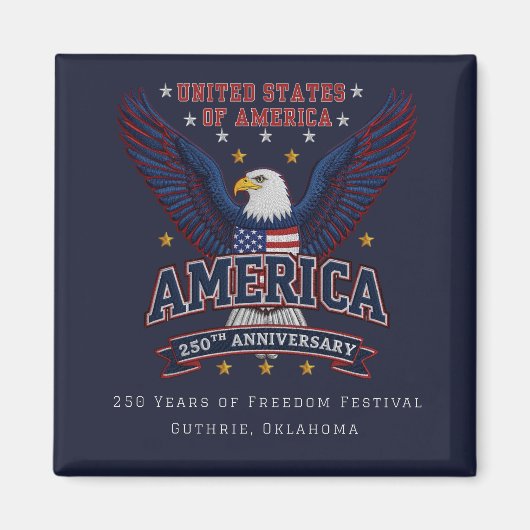 Patriottische USA 250 Viering Aangepaste Magneet (Voorkant)