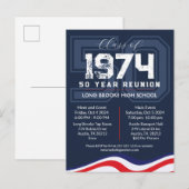 Patriottische USA 50 Jaar High School Class Reunio Briefkaart (Voorkant / Achterkant)