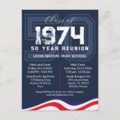 Patriottische USA 50 Jaar High School Class Reunio Briefkaart (Voorkant)