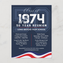 Patriottische USA 50 Jaar High School Class Reunio Briefkaart
