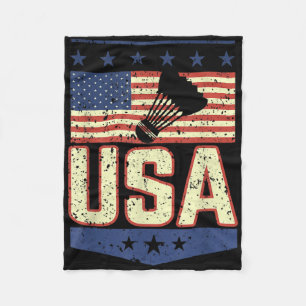 Patriottische Usa Amerikaanse Vlag Badminton Spele Fleece Deken