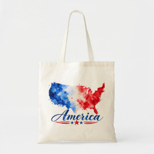 Patriottische USA-aquarelkaart boodschappentas Tote Bag