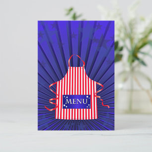 Patriottische USA Chef Rood Wit Blauw BBQ Koken Kaart