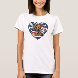 Patriottische USA Duitse Herdershond T-shirt