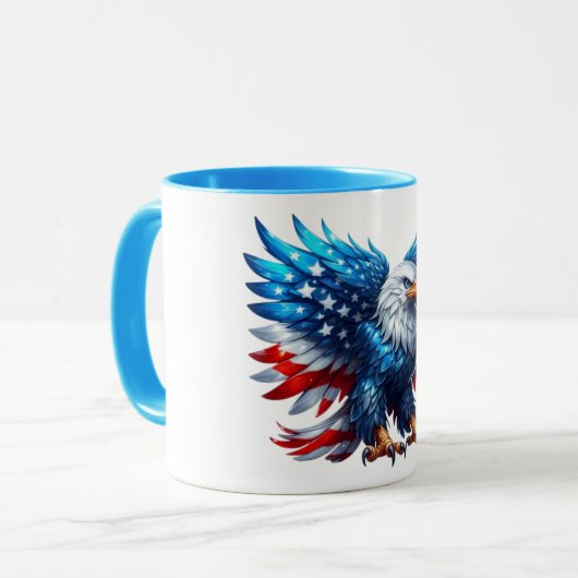 Patriottische USA Eagle Design Mok – Vet en Trots" (Voorkant links)
