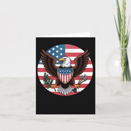 Patriottische USA Eagle Shield Amerikaanse vlag 4e Kaart (Voorkant)